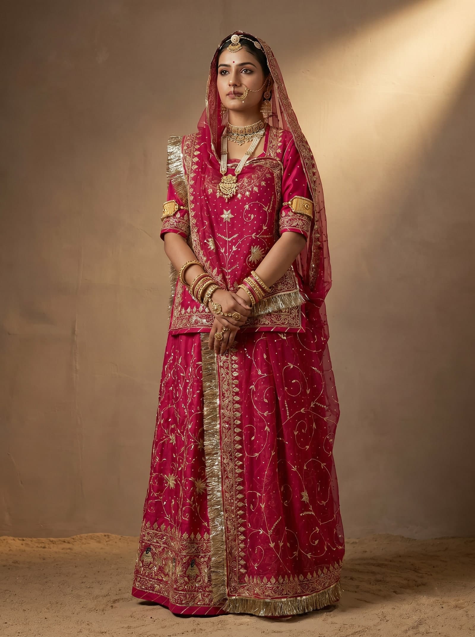 Rani Pink Bari Rajputi Poshak