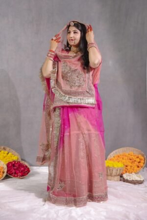 Designer Baby Pink Rajputi Poshak