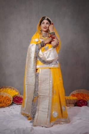 Pure Saatan Silver Laffa Poshak in Aam Pila